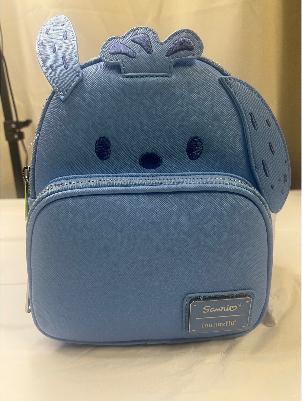 Loungefly Sanrio Pochacco Monochrome Blue Convertible Crossbody Mini Backpack